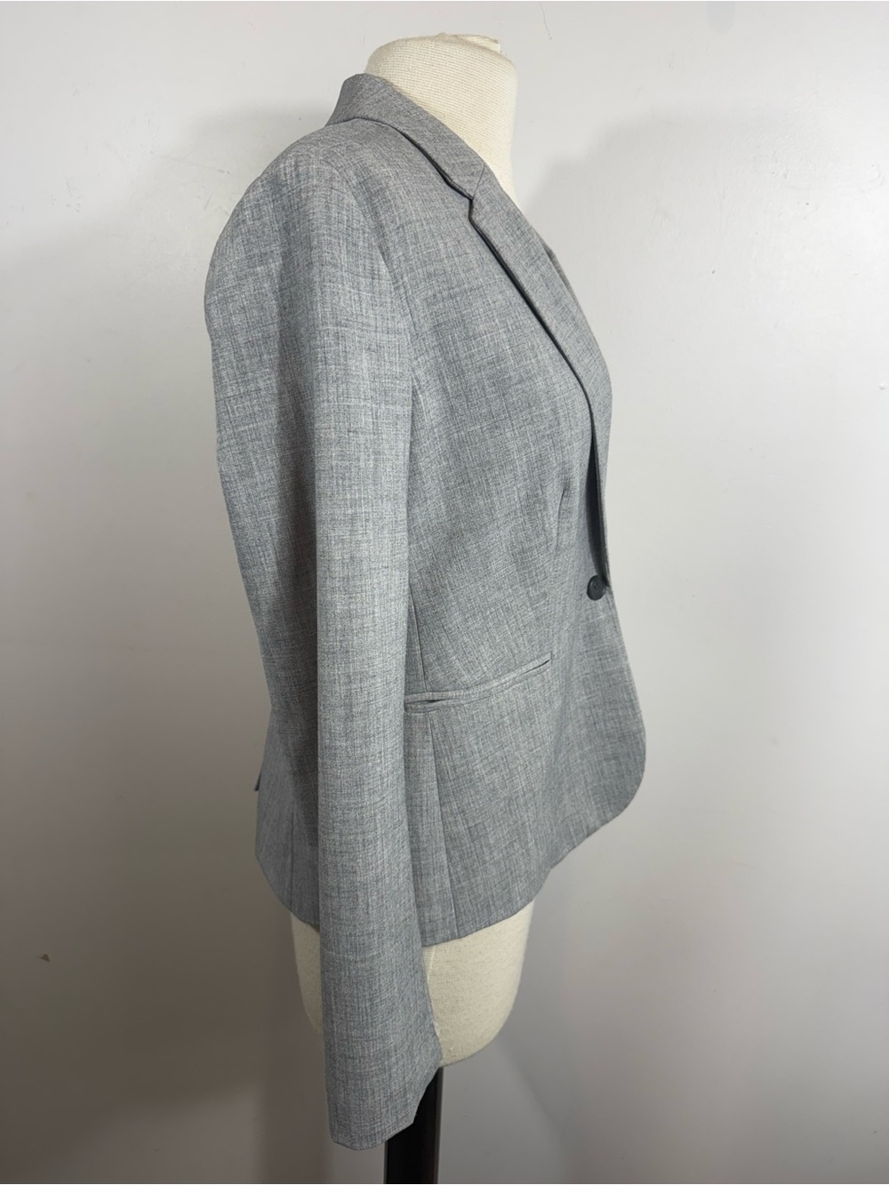Banana Republic Gray Wool Look Stretch Blazer Jacket Single Button US 6p - Picture 4 of 9